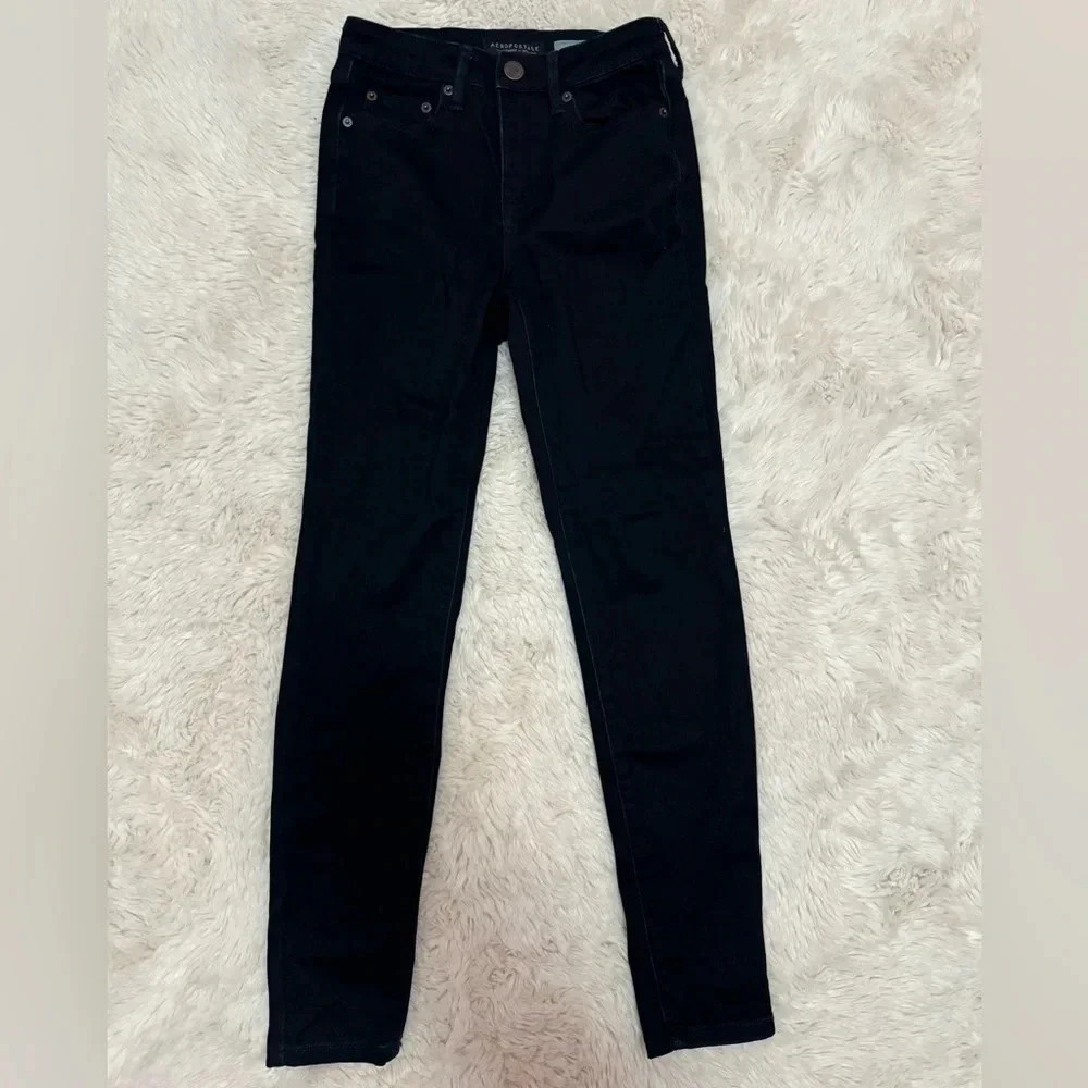 Aeropostale high waisted ankle jeggings dark blue size 0 regular